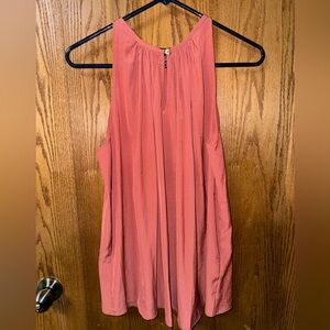 Catherine Malandrino Coral Tank Top with Keyhole Neck